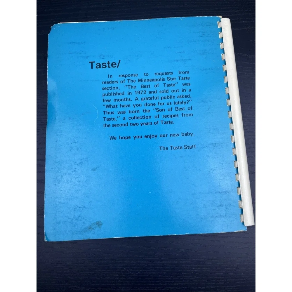Minneapolis Star Taste Best of Taste Cookbook Minnesota MN Recipes Vintage